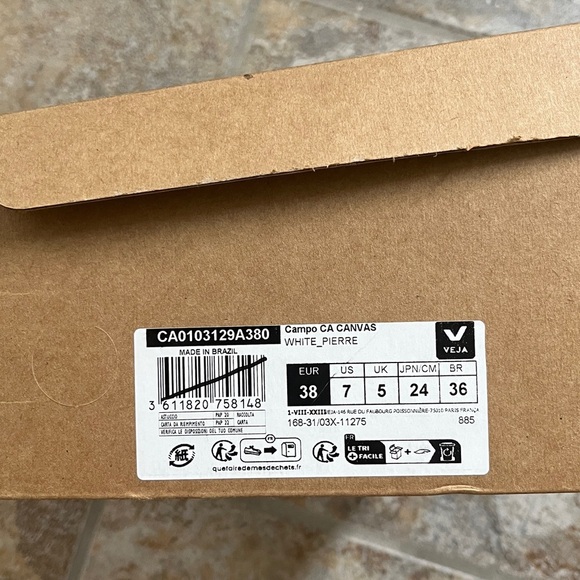 Free People x VEJA Campo Canvas Sneaker Size 7 NIB - Picture 4 of 13